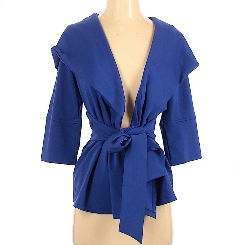 Xtaren royal blue hooded cardigan sweater small